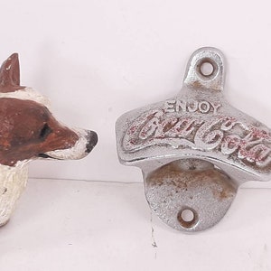 Vintage Coca Cola Mounted Bottle Opener made in Taiwan, Good Conditon, No Bends, Mild Wear, No Paint, Vintage Bottle Opener