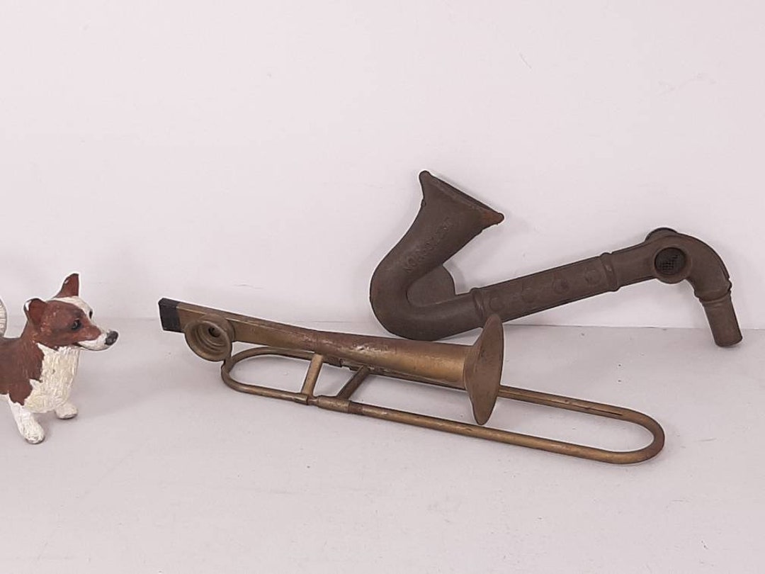 Vintage Metal Kazoo Saxophone & Trombone for Display/repair, 8