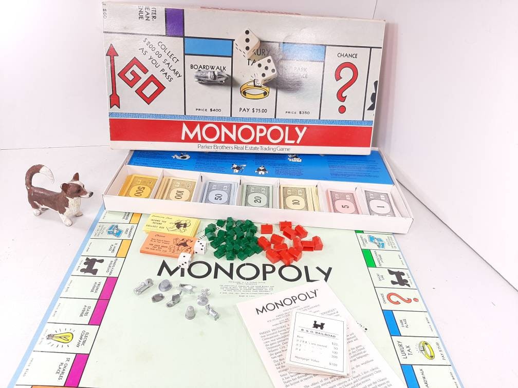 【ほぼ未使用】ヴィンテージモノポリー　木製ボードゲーム Vintage 1978 Monopoly Board Game, Very Good Used Condition