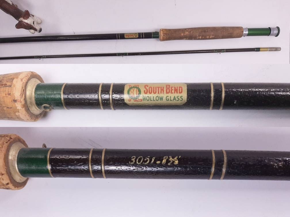 Vintage South Bend Hollow Glass Fly Rod 3051 8'6, 2pc Fly Rod