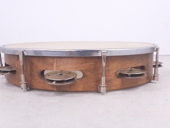 Vintage Wooden Tunable Tambourine Made in Japan, 10