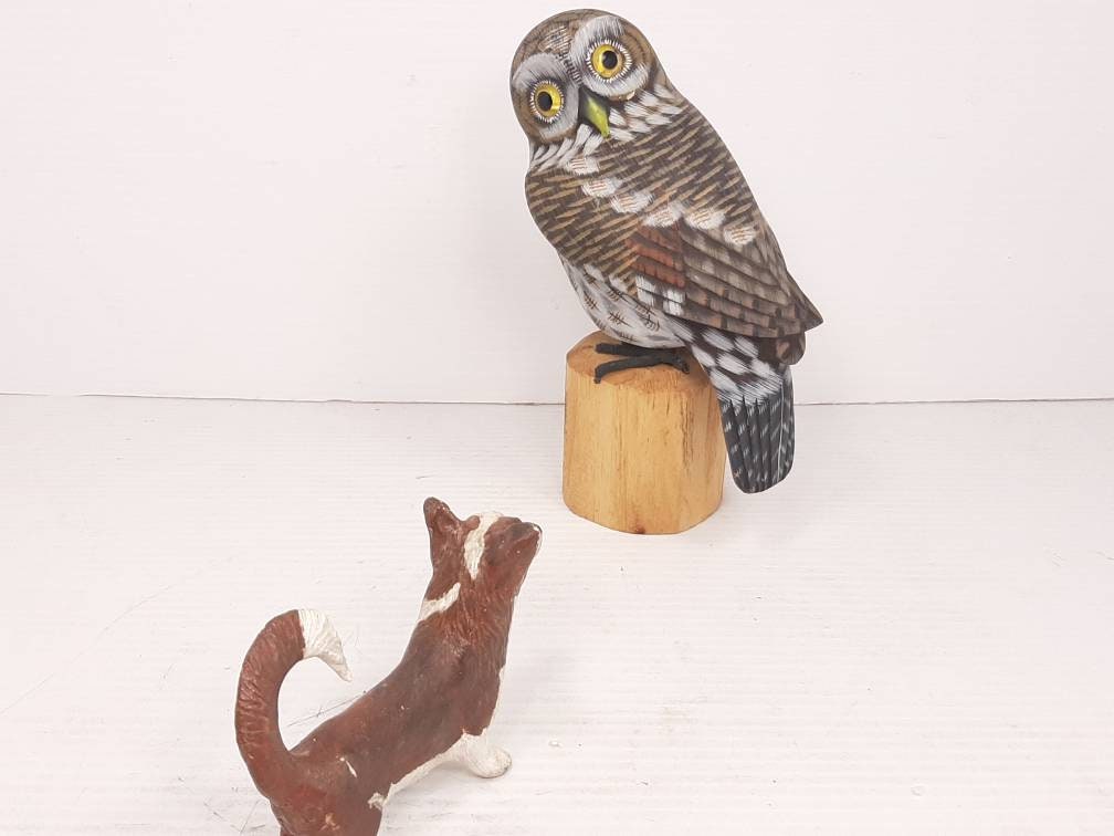 Vintage Wood Owl - Etsy
