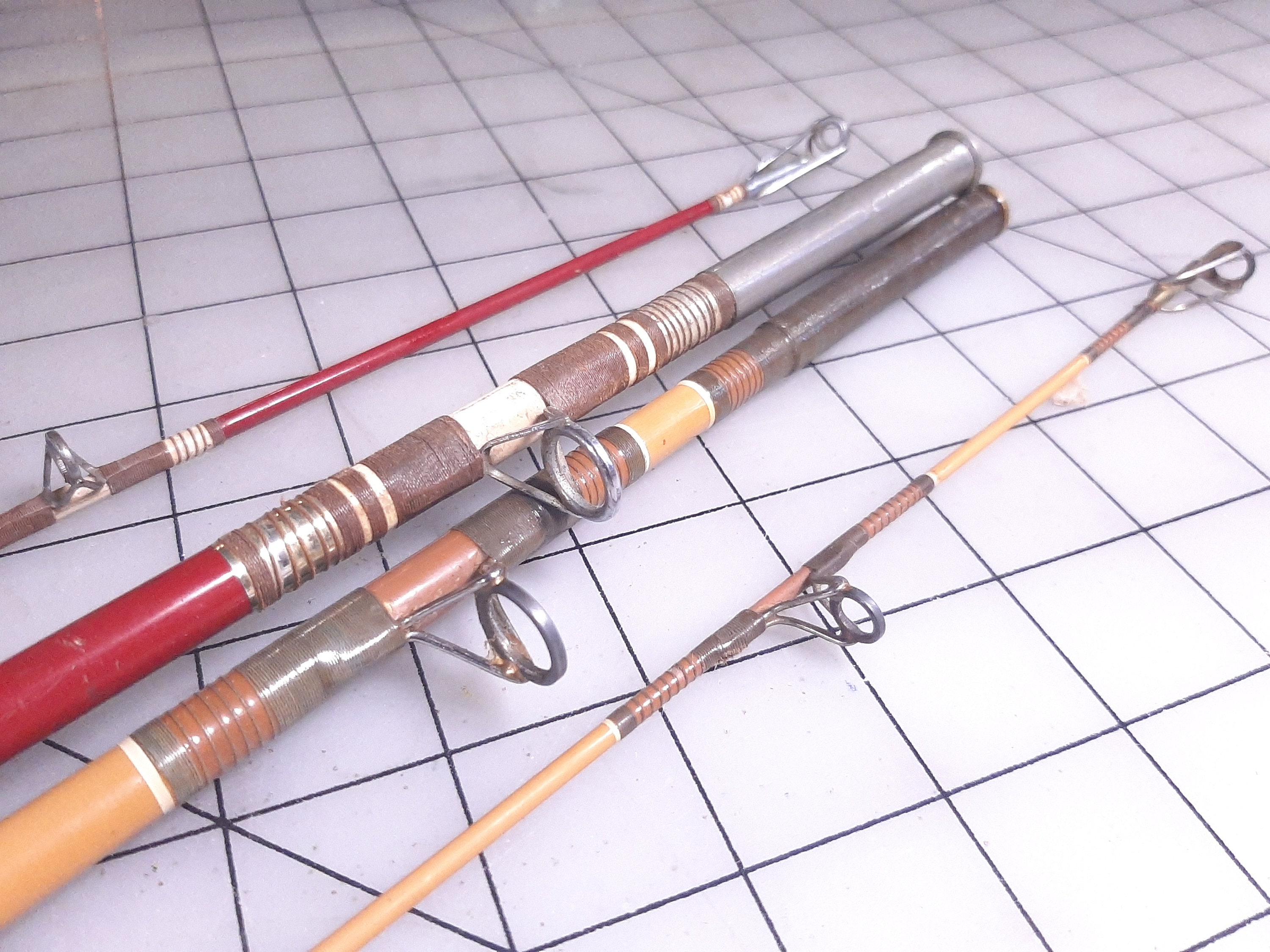 Two Vintage Heddon Casting Rods, Red Heddon Pal #6755 Mark I
