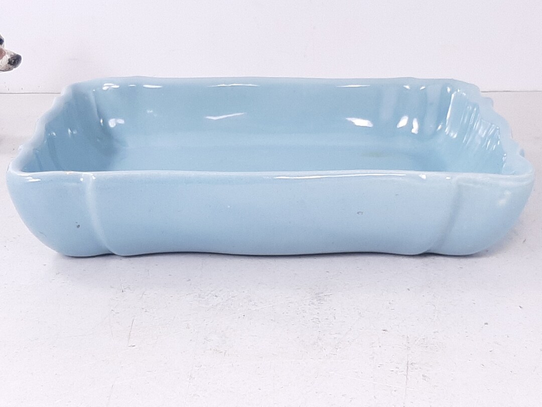 Vintage Haeger Ceramic Rectangular Bulb Planter, 9 X 6 X 2, Light Blue ...