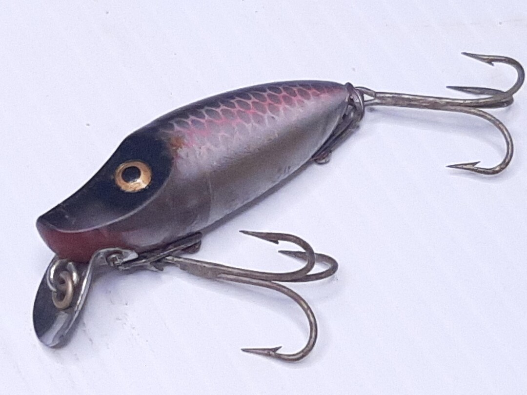Vintage Heddon River Runt Spook Sinker Lure, Clear Plastic With Silver ...