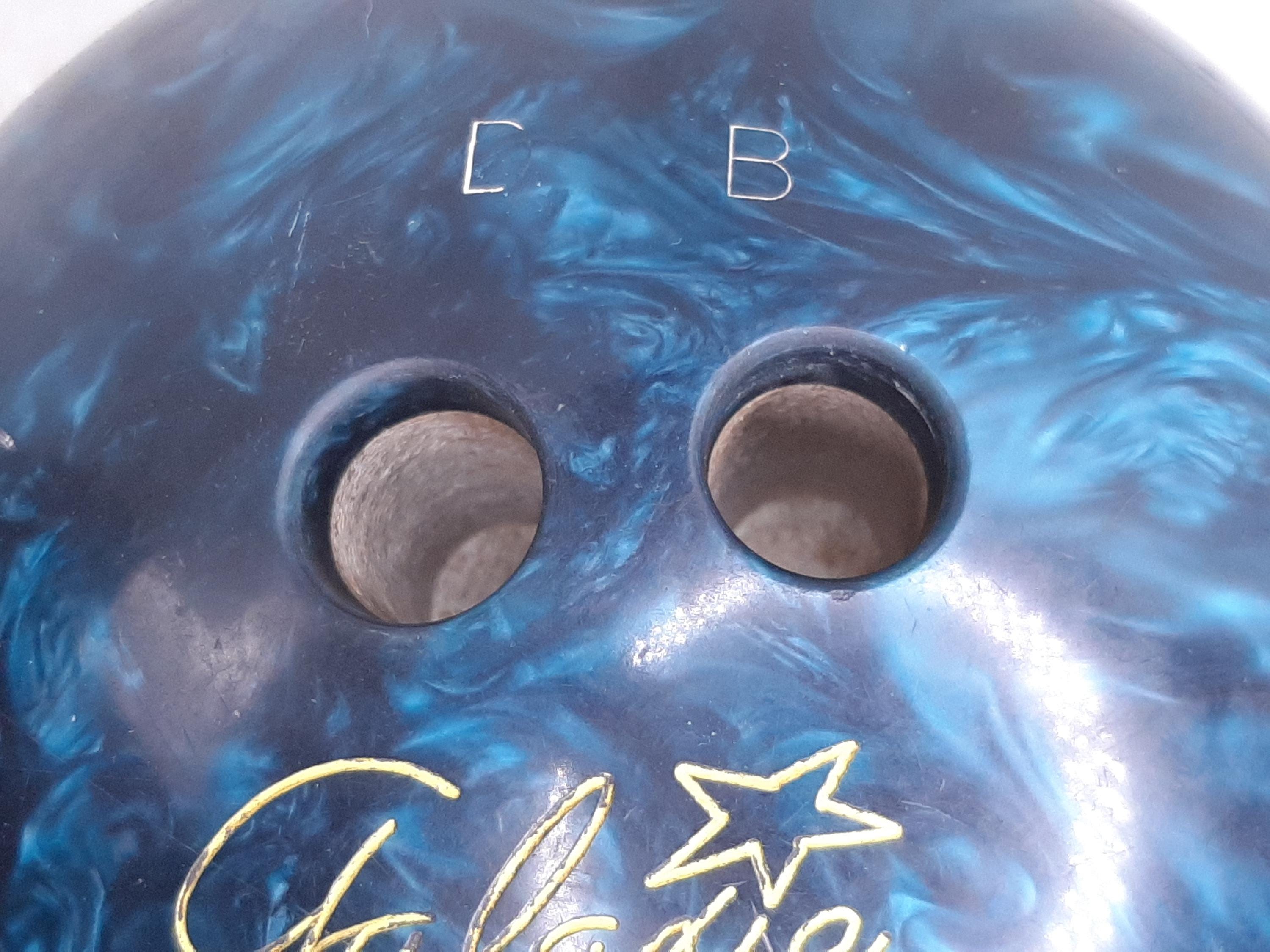 Vintage Galaxie 300 Blue Swirl Bowling Ball, 14lb 9oz Ball