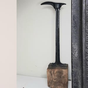 Antique Cast Iron Cobbler's Stand on Wooden Base, 24
