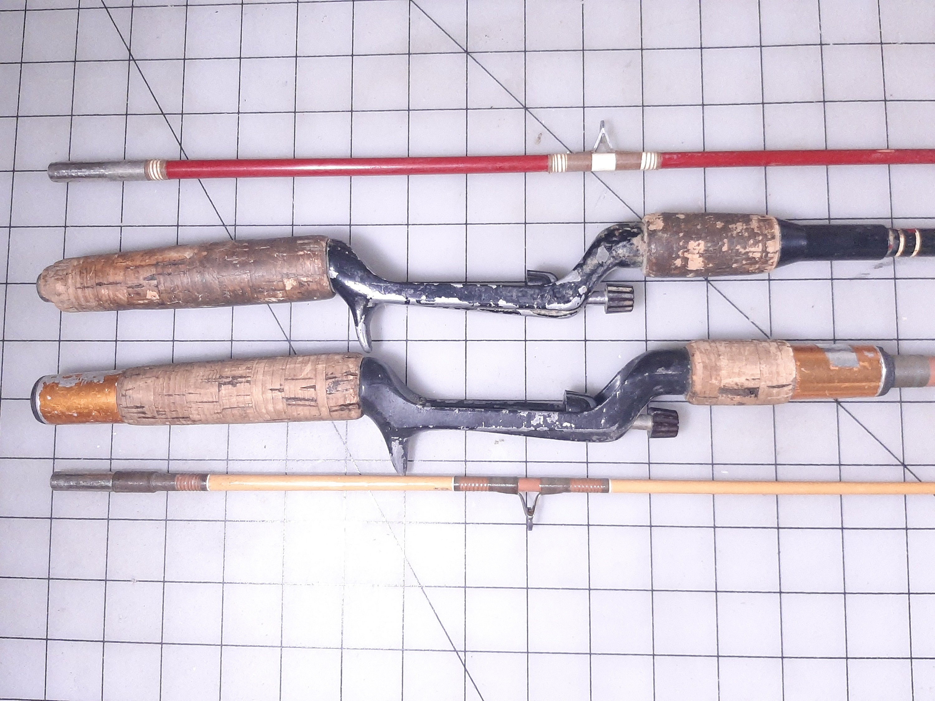 Two Vintage Heddon Casting Rods, Red Heddon Pal #6755 Mark I Power