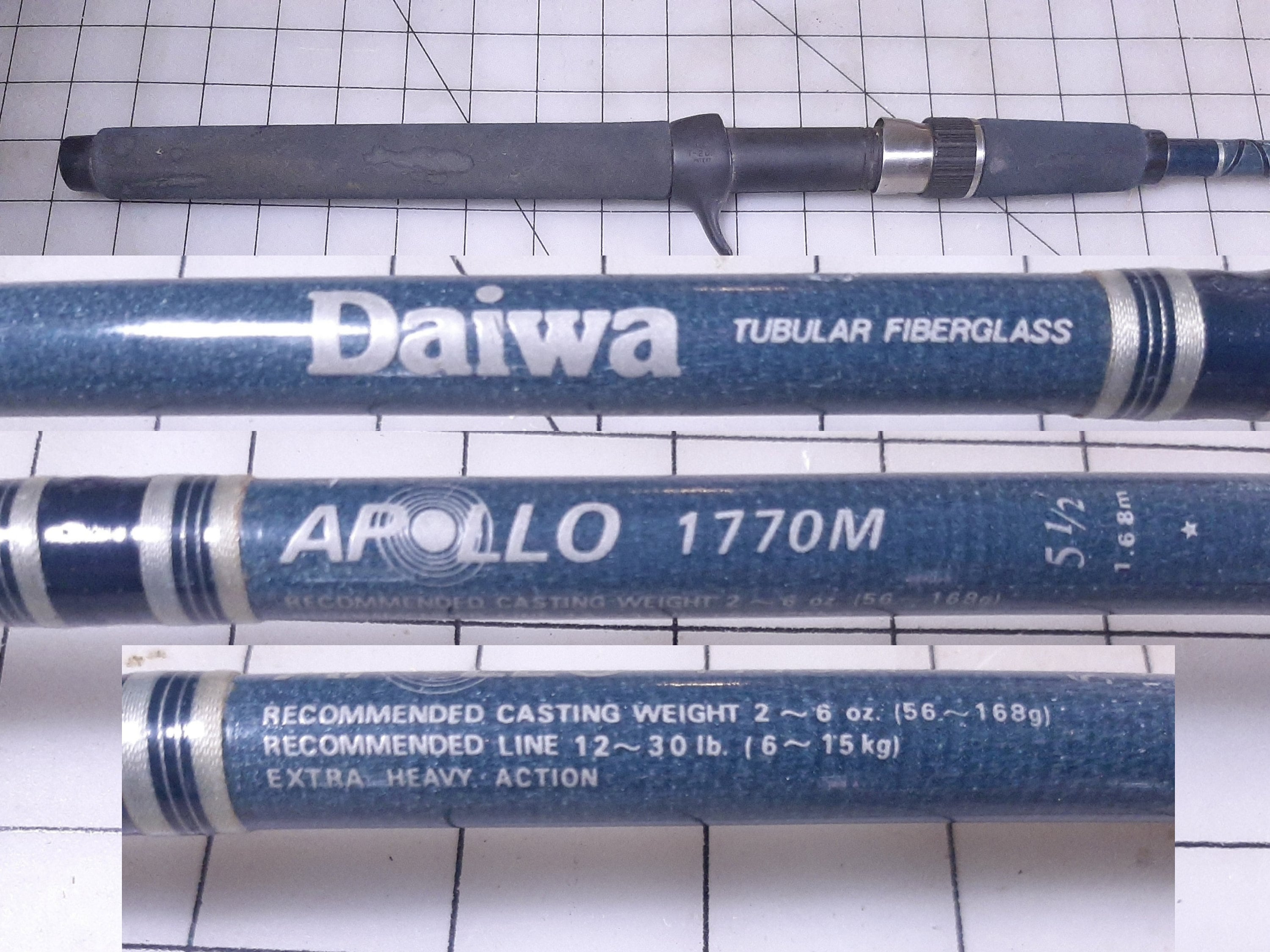 Vintage Daiwa Apollo 1770M Casting Rod, 5 1/2' 1pc. Extra Heavy