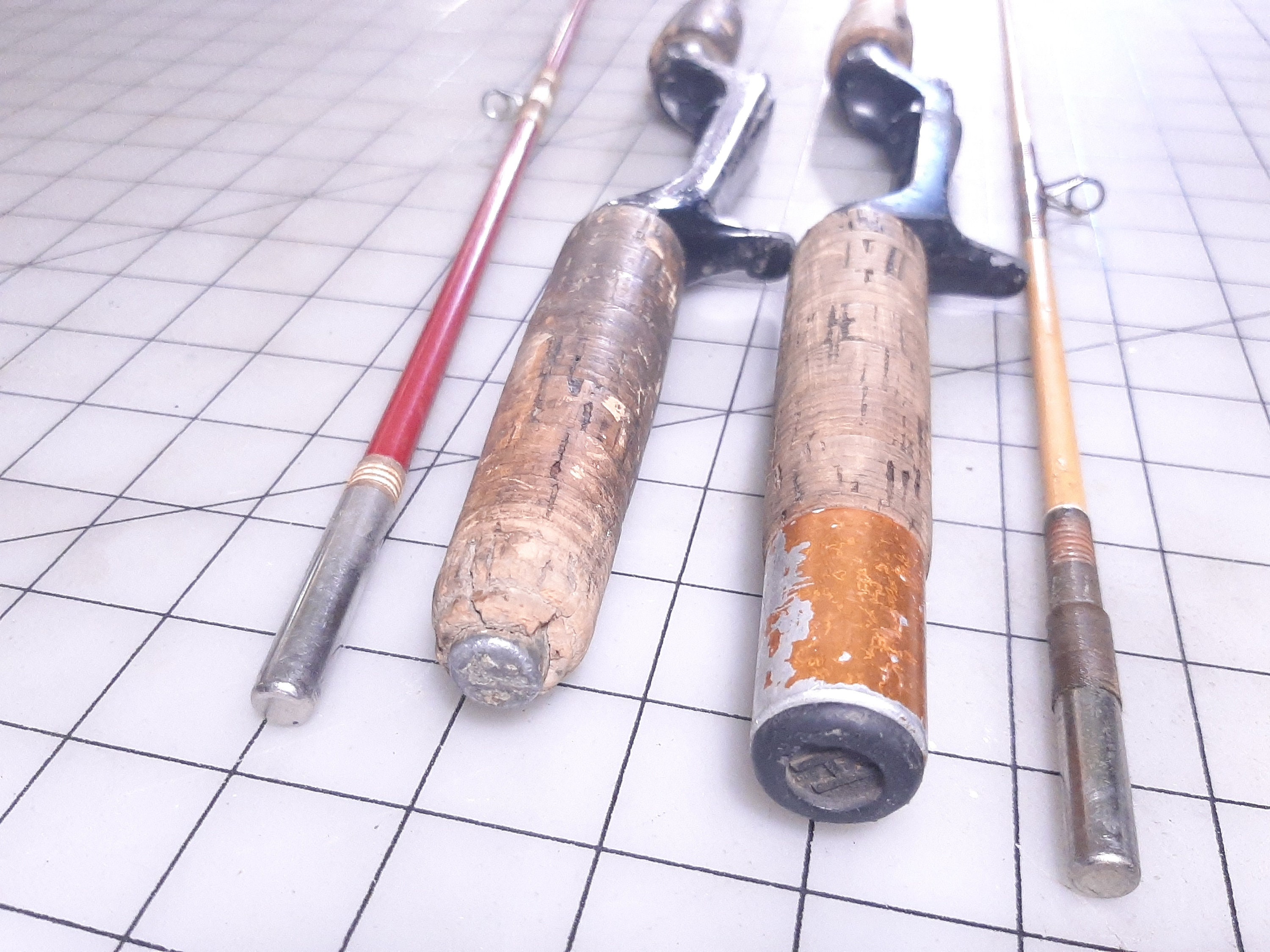 Two Vintage Heddon Casting Rods, Red Heddon Pal #6755 Mark I Power