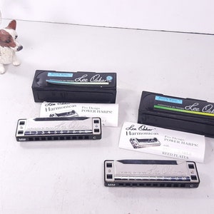 Pair of Vintage Lee Oskar Melody Maker Harmonicas by Tombo, Made in Japan, Key of C, Excellent Used Condition, Vintage Harmonica in Key of C