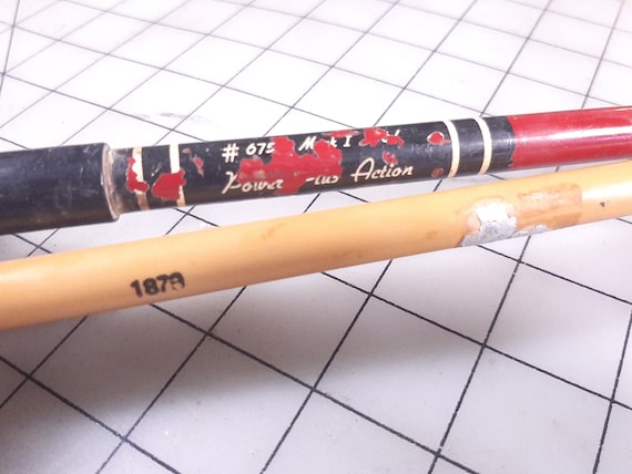 Two Vintage Heddon Casting Rods, Red Heddon Pal #6755 Mark I Power