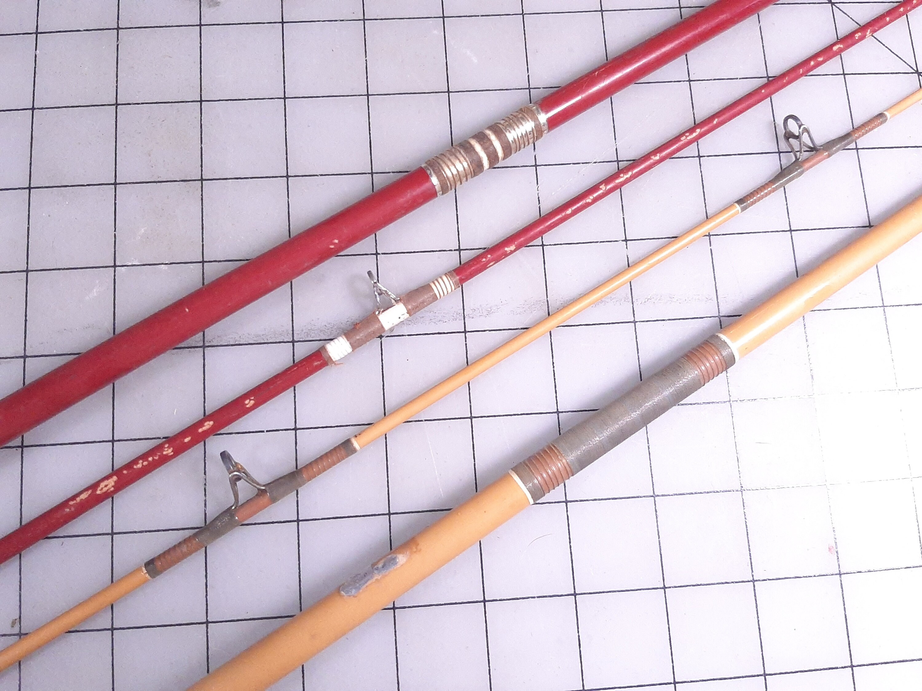 1385.Heddon Pal #6755 Mark Ⅰ 6' Two Vintage Heddon Casting Rods, Red Heddon Pal #6755 Mark I Power
