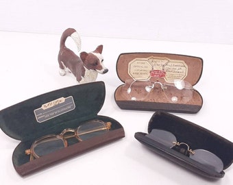 Lot of 3 Vintage Eyeglasses with Cases for Display/Parts, Broken Lenses; Missing Earpieces, BestEvr, 1/10 12K GF, Pink Plastic Eyeglasses