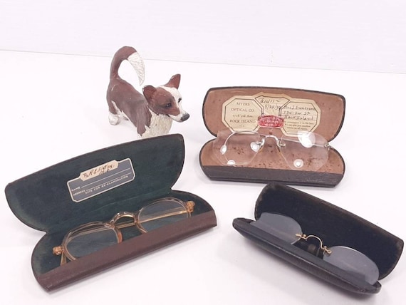 Lot of 3 Vintage Eyeglasses with Cases for Displa… - image 1