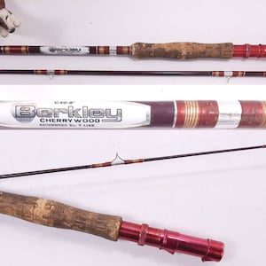 Vintage Berkley CherryWood C40 8' Fly Rod, 7wt Fly Rod, 2pc, Very Good Used  Condition, No Damage, Mild Wear, Cork Grip, Metal Reel Seat