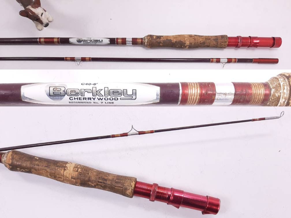 Vintage Berkley CherryWood C40 8' Fly Rod, 7wt Fly Rod, 2pc, Very Good Used  Condition, No Damage, Mild Wear, Cork Grip, Metal Reel Seat