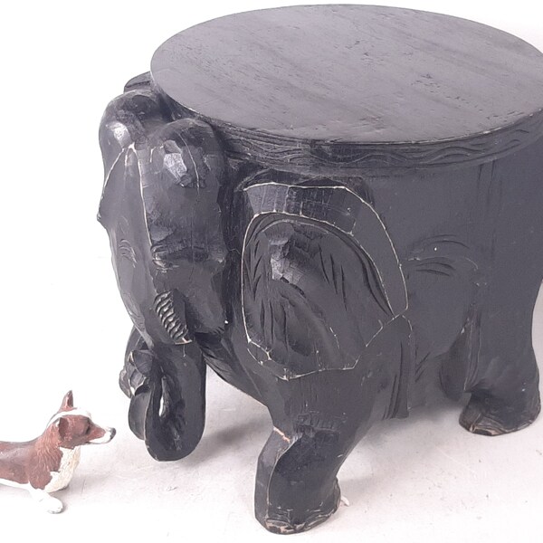 Wooden Elephant Plant Stand Etsy
