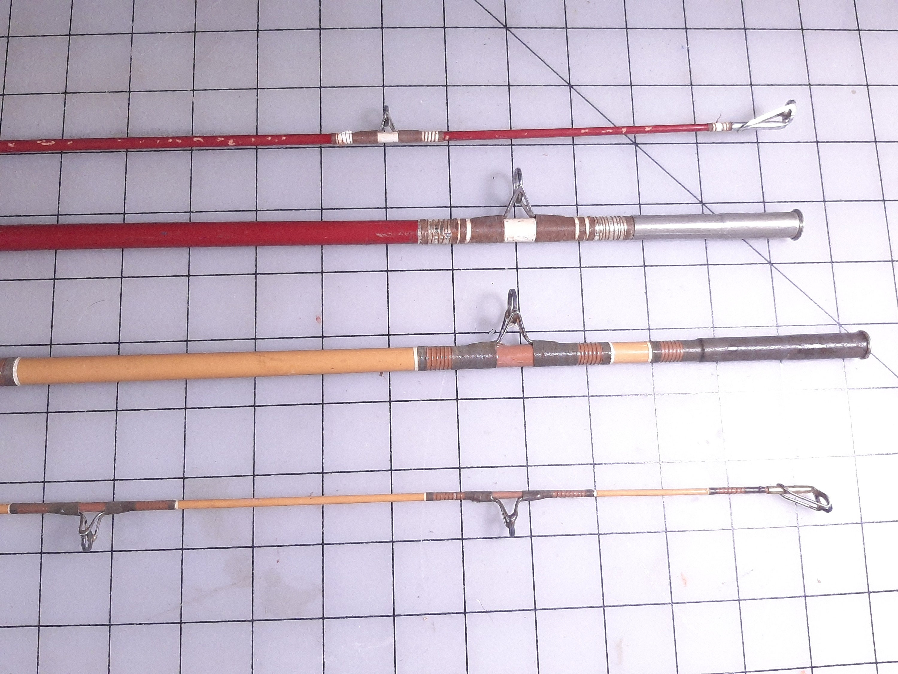 Two Vintage Heddon Casting Rods, Red Heddon Pal #6755 Mark I Power