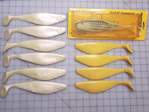 9 fishing lure soft plastic JYG Pro Swym 9" Y-Tail Swimbaits Tackle World The Fish Razr 9 Soft Plastic Squid is a tournament P-Line Twin Tail Squid, Clear/White,