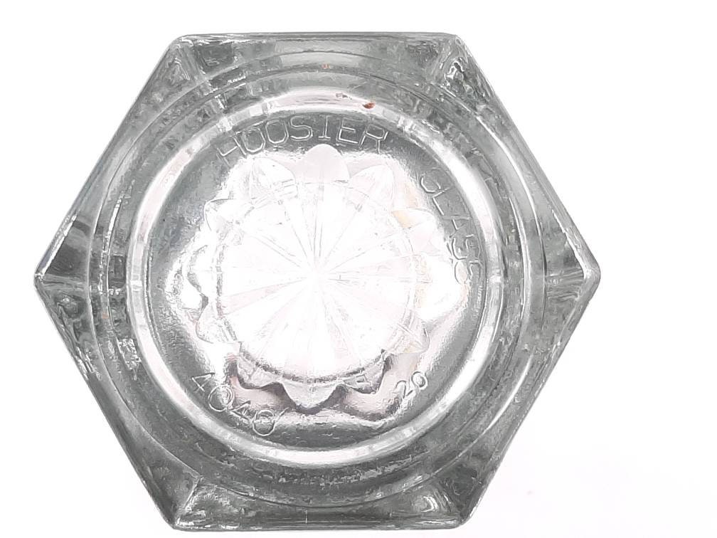 Glear Vintage Hoosier Glass 4040 Glear Glass Hexagonal Vase, 9