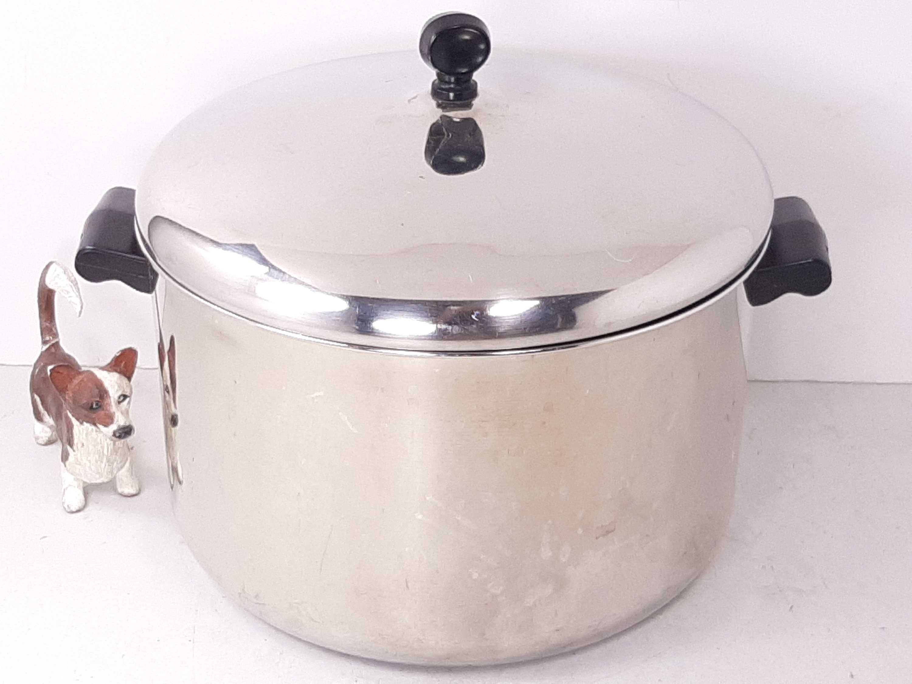 Vintage Farberware 8 QT Stock Pot Sauce Pan Aluminum Clad