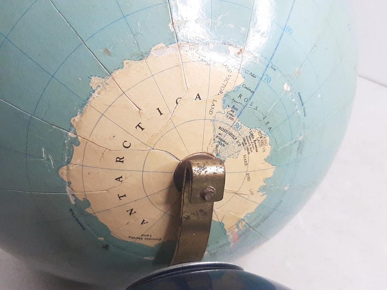 Vintage Late 1950s 12" Replogle Reference Globe by Gustav Brueckmann ...