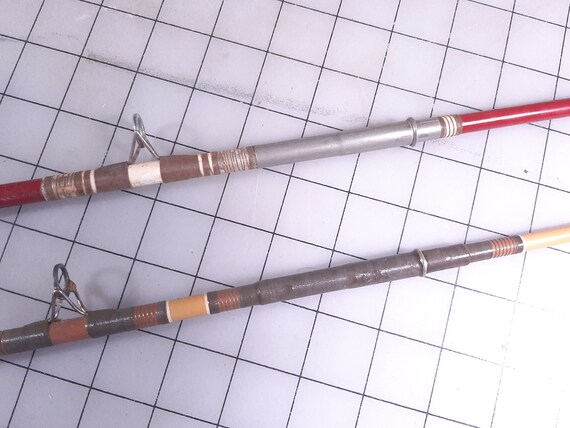 Two Vintage Heddon Casting Rods, Red Heddon Pal #6755 Mark I Power