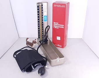 Vintage Professional Series Mercurial Sphygmomanometer by AMG, Jericho Deluxe Model JL700 Blood Pressure Tester with Box