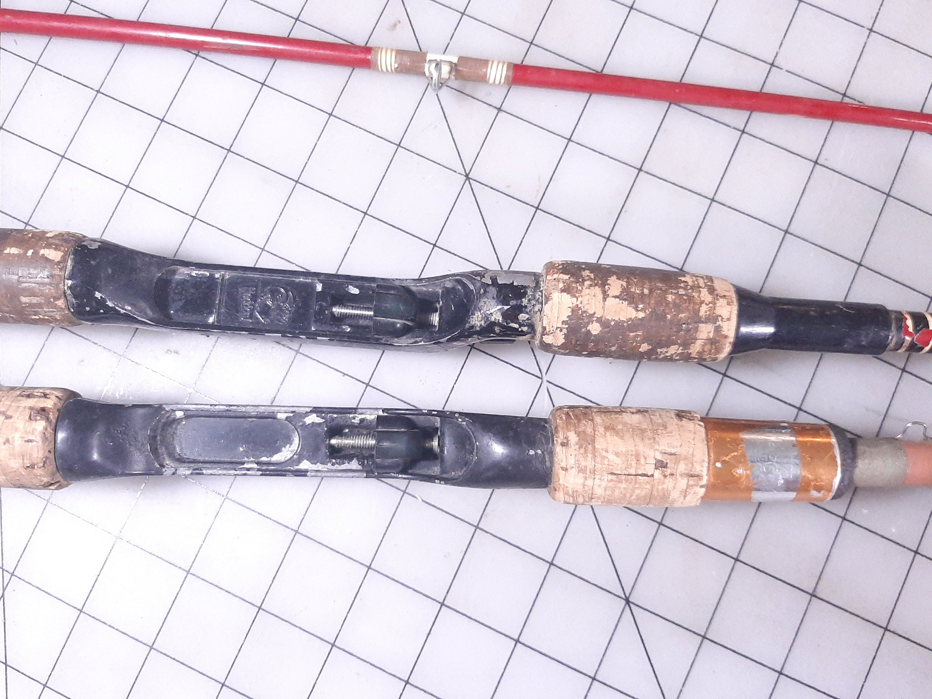 Two Vintage Heddon Casting Rods, Red Heddon Pal #6755 Mark I Power
