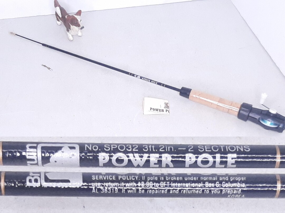 Vintage Bruin Power Pole SP032 2 Section Telescoping Fishing Rod With Internal Line Guide and Integrated Reel, Only 3' Long-claims 3'2" - Etsy Vintage Bruin Power Pole SP032 2 Section Telescoping Fishing Rod With Internal Line Guide and Integrated Reel, Only 3' Long-claims 3'2" - Etsy