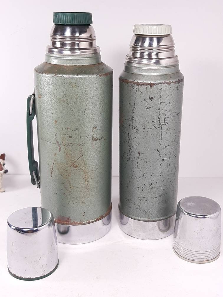 My collection of US Made Stanley Aladdin vacuum bottles. Left to right:  2001, 1989, 1969, and 1990. All still work flawlessly. : r/BuyItForLife