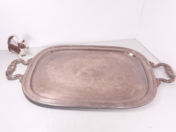 Vintage Gorham Silverplated Serving Platter With Ornate Handles
