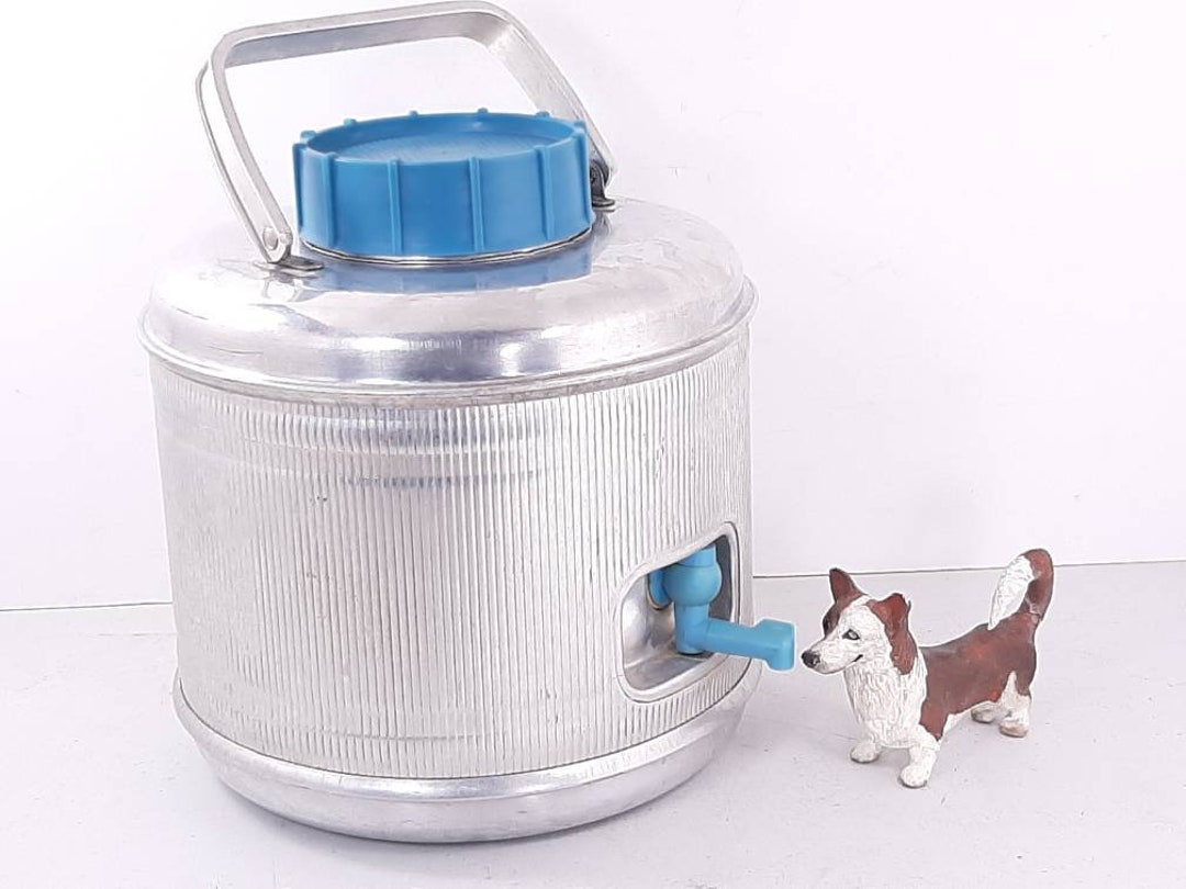 Vintage Ribbed Aluminum 1 Gallon Poloron Water Cooler With