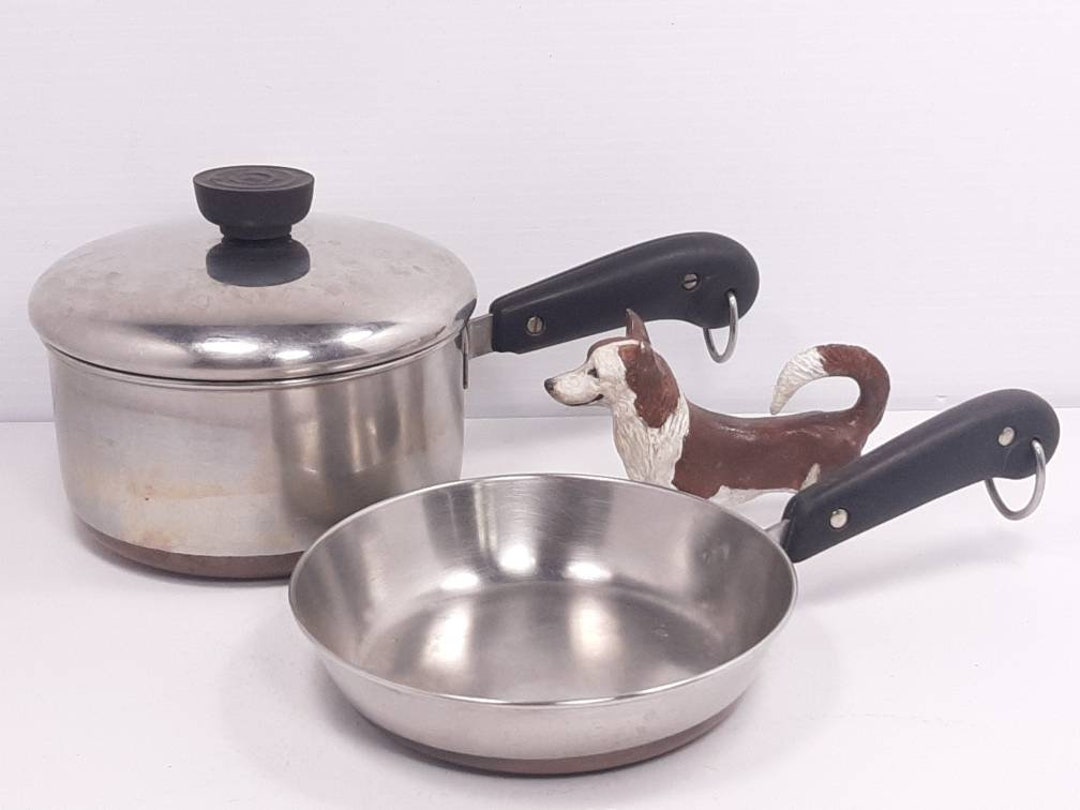Revere Ware Copper Bottom Pots Pans Lot With One Skillet Great For