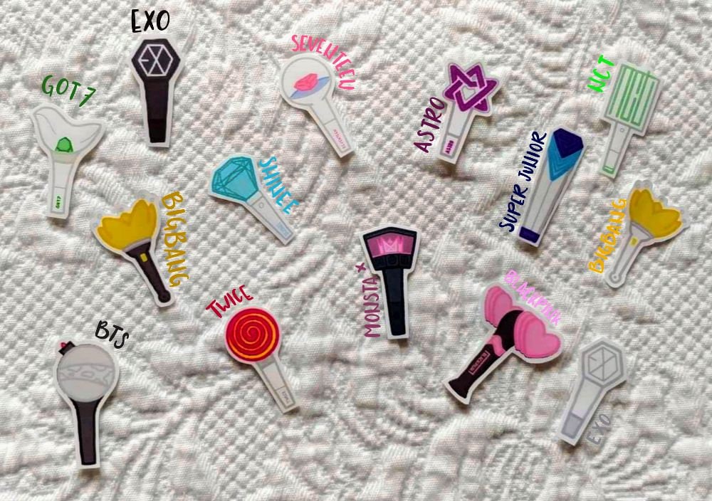Kpop Lightstick Stickers Set Etsy