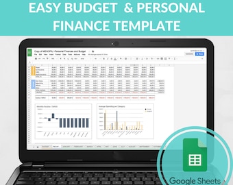 Google Sheets Budget Template, Expense Tracker, Monthly Planner (Digital Download)