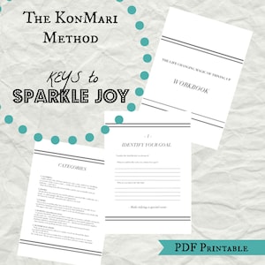 Metodo KonMari, Lista di controllo KonMari, Quaderno di esercizi Marie Kondo, PDF stampabile, PDF Spark Joy, Scarica Spark Joy, Declutter la tua casa, decluttering immagine 1