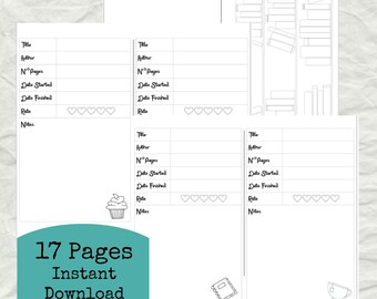 book collection template books to read excel template book etsy