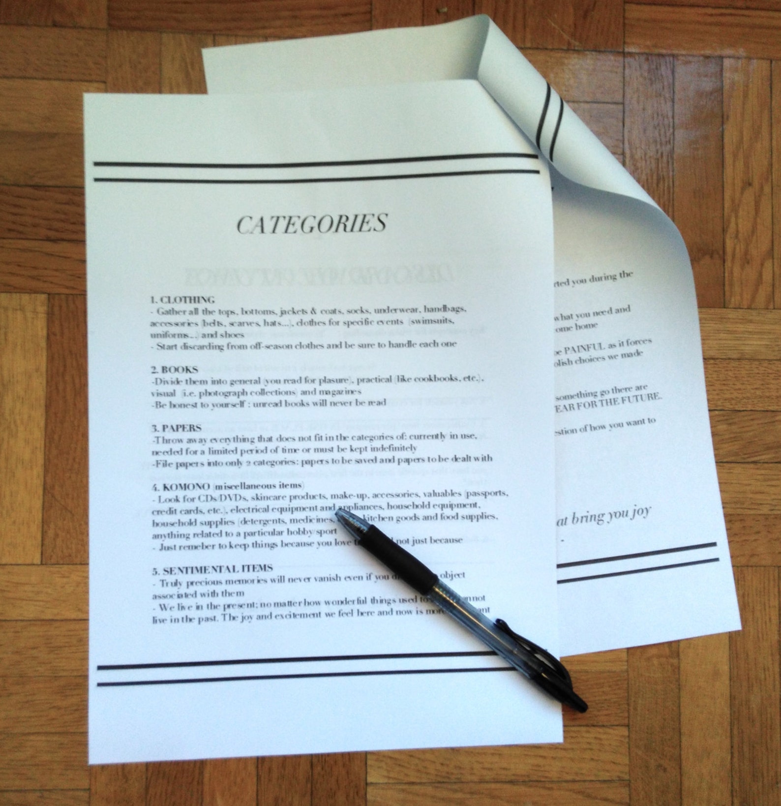 Konmari Method, Konmari Checklist, Marie Kondo Workbook, PDF Printable ...