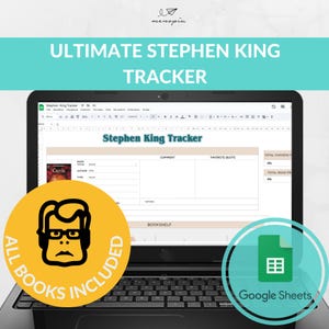 Stephen King Book Tracker – Digital Reading Journal & Wishlist Spreadsheet - Google Sheets Template