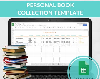 Modello di raccolta di libri, Modello Excel di libri da leggere, Tracker di libri, Elenco di lettura, Database di raccolte di libri, Registro di lettura, Amante dei libri