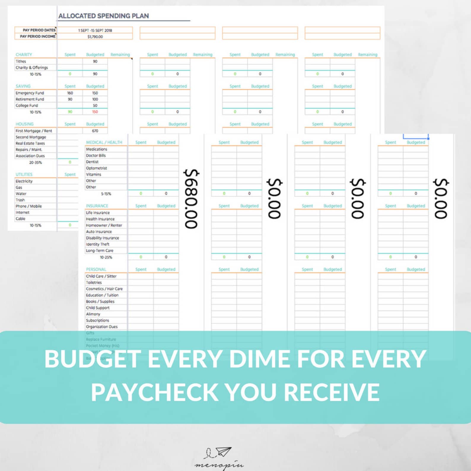 Dave Ramsey Budget System Template Dave Ramsey Baby Step Etsy