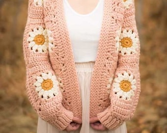 Cozy Days Daisy Cardigan Crochet Pattern - Etsy Canada