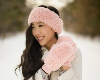 Crochet Faux Fur Mittens & Headband Patterns