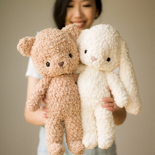 Fleece Teddy and Bunny Crochet Pattern