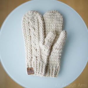 Cabled Mittens Crochet Pattern image 2