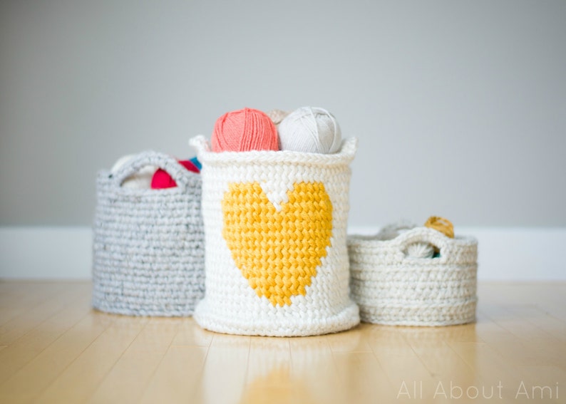 Crochet Heart Basket Pattern image 3