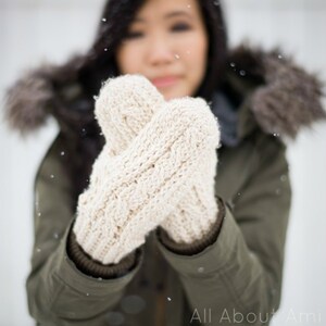 Cabled Mittens Crochet Pattern image 3