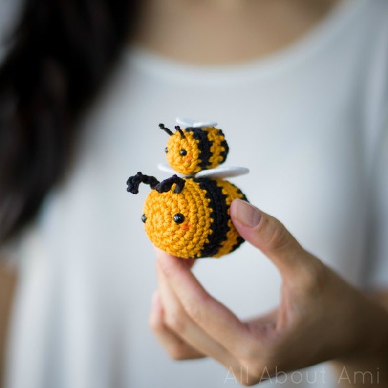 Amigurumi Bees Crochet Pattern: Bumble & Queen Bee image 1
